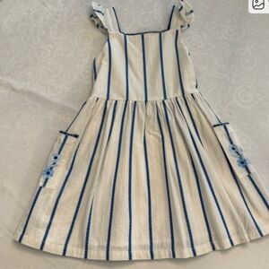 Rachel Zoe Striped Blue and Cream Kids Dress Size 8
